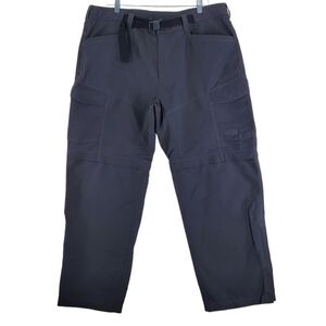 North Face Convertible Cargo Shorts Pants Zip Off Mens XL 39x30 Gray Hiking